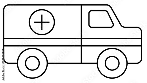 Outline Black Ambulance Icon