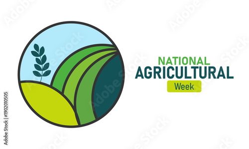 National Agricultural Week Vector Tractor Farm Crops Harvest Livestock Food Production Rural Economy March Banner Design Celebration Stock Graphic Template Illustration