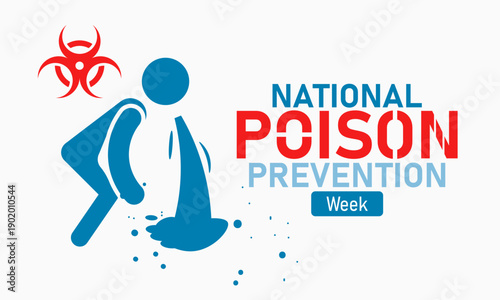 National Poison Prevention Week Vector Skull Poison Bottle Medicine Child Safety Chemicals Caution March Banner Design Awareness Stock Graphic Template Illustration