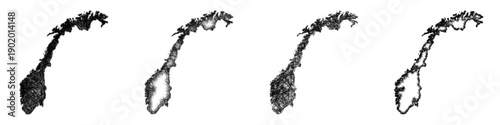 Sketch Norway map design set