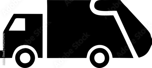 Garbage Truck Vehicle Silhouette Icon