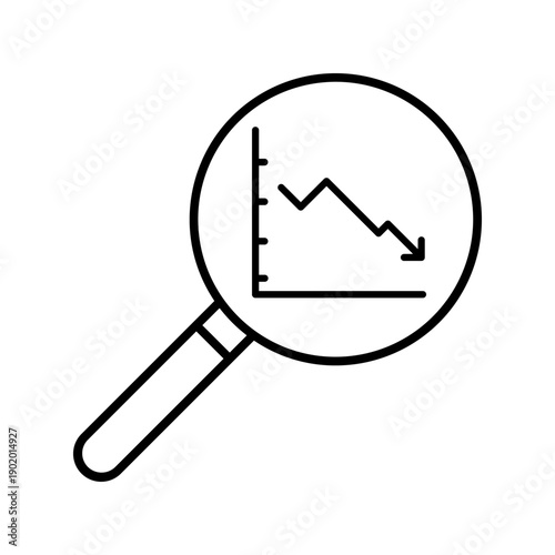 Financial losses vector icon. Revenue decline Illustration sign. Market decline symbol. Economic decline logo.