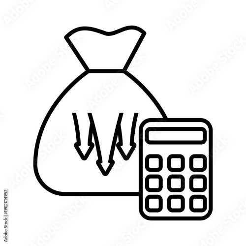 Financial losses vector icon. Revenue decline Illustration sign. Market decline symbol. Economic decline logo.