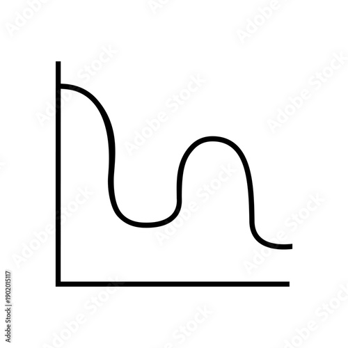 Financial losses vector icon. Revenue decline Illustration sign. Market decline symbol. Economic decline logo.