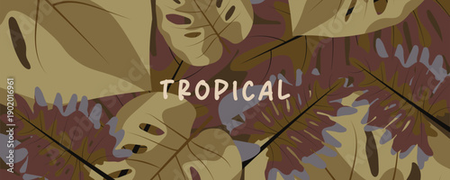 Botanical Summer abstract contemporary. Modern colorful exotic conceptual tropical floral pattern background. Abstract geometric design templates for posters, covers, wallpapers with place for text.