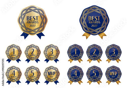 水引のフレームとリボン、和風ベストアワード・ロゴ