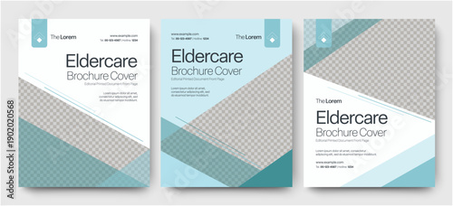Brochure Cover Template with Eldercare Theme for Care Industry Reports & Retirement Home Brochures