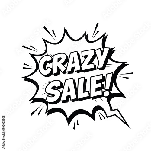 Dynamic Sales Event Comic Speech Bubble Illustration for Promotions and Discounts