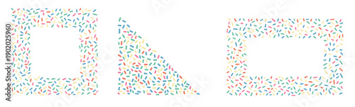 Simple sprinkle border with clean candy confetti, perfect for bakery designs, posters and playful backgrounds