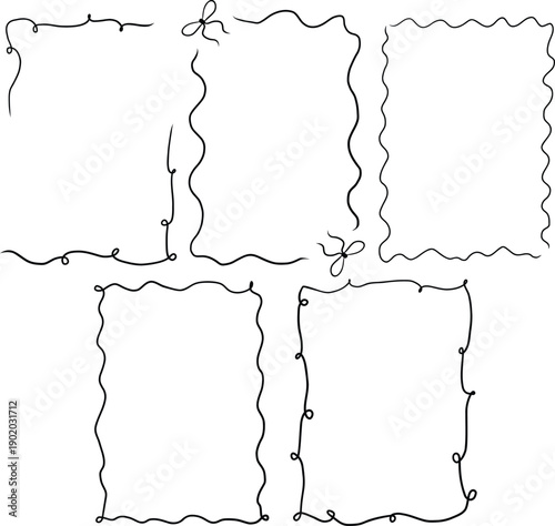 Hand-Drawn Whimsical Doodle Borders and Decorative Sketch Frames Set