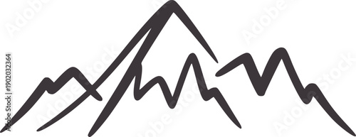 Minimalist dark grey style mountain range peaks