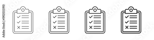 evaluation icon set with multiple line weights vector illustration