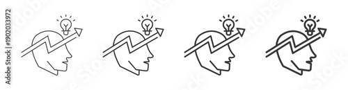 leadership icon set with multiple line weights vector illustration