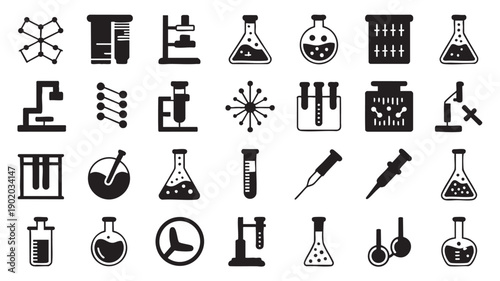 Laboratory Equipment Icons Set