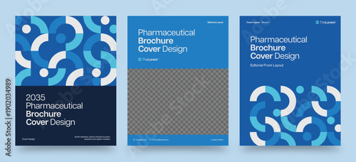 Brochure Cover Template for Medical Research, Science Lab & Pharmaceutical Report & Case Study Pages