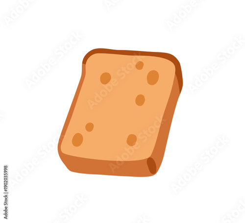 Sponge cake, bakery piece. Dough pastry with soft texture, sweet treat. Baked...