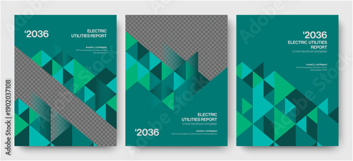 Creative Brochure Cover Template for Modern Corporate Annual Report & Company Profile Front Pages