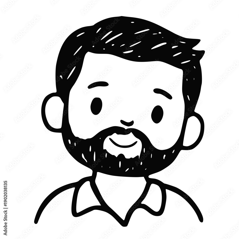 Obraz premium Avatar Handdrawn Line Art Illustration