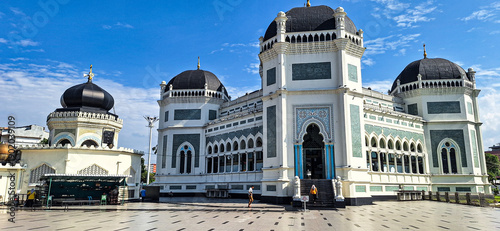 Fényképezés Great Mosque of Medan or Masjid Raya Al Mashun is a mosque located in Medan, North Sumatra, Indonesia - 02