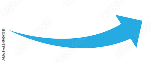 Curve arrow pointing upward side. A simple, blue curved arrow pointing to the up on a white background. Direction symbol. Arrow symbol for app, UI, web.