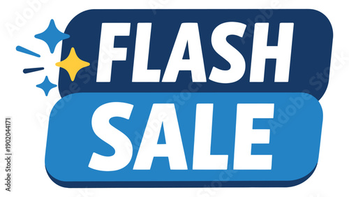 Graphic illustration of a flash sale label depicting a limited time offer for retail marketing campaigns