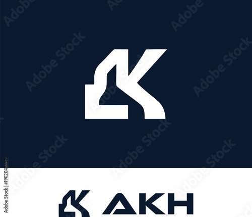 Abstract geometric letter mark icon in minimal modern style