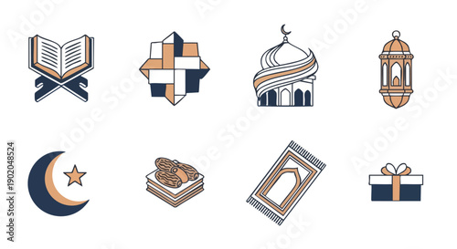 Icônes de Célébration Rihla Duotone Minimalistes