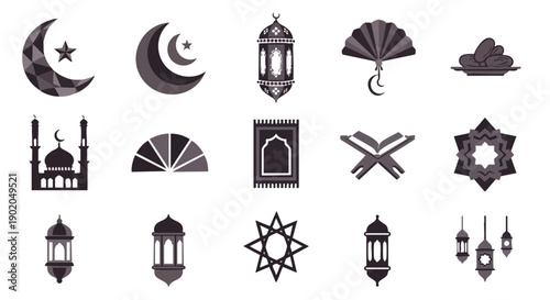 Modern Duotone Ramadan Symbols