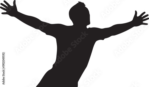  Goal Celebration icon in silhouette on white background