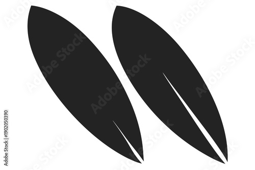 Surf Board Silhouette Vector, Ocean Sport Equipment Design