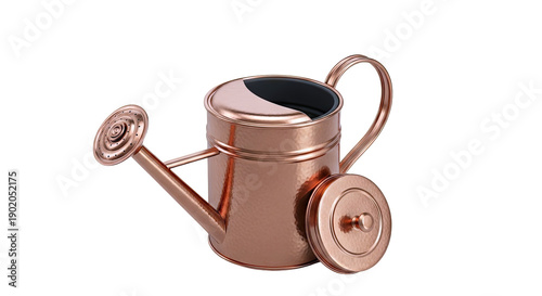 Copper Watering Can with Rose and Lid