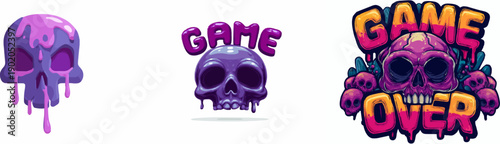 Purple Skull with Lava Splatter