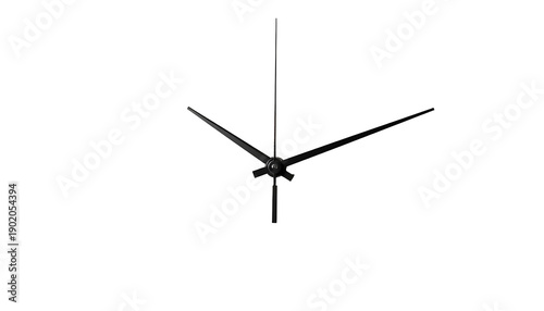 Close-up of clock hands against black background, abstract minimalist design