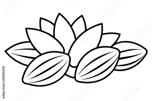 Quadro em tela line art Sunflower Seeds silhouette vector illustration isolated on white backgr