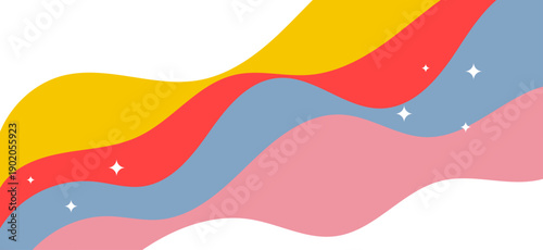 Trendy Psychedelic Colourful Wave background. Retro Vintage Wallpaper