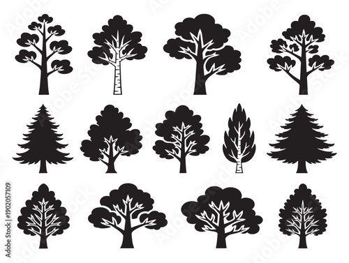 Professional tree vector illustration for graphic designers