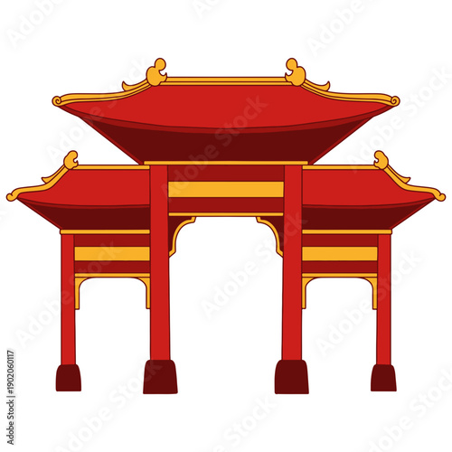 Traditional Chinese Gate Vector