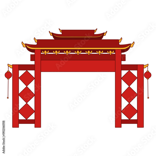 Traditional Chinese Paifang Gate