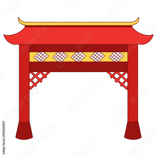 Traditional Chinese Gate Vector