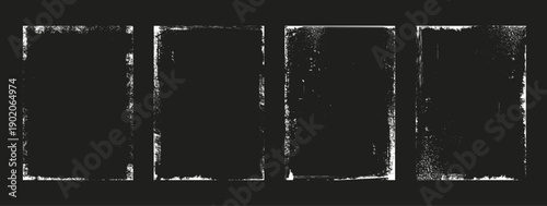 Distressed grunge vector frames set with vintage worn edges, rustic textured borders, retro abstract rectangles, weathered overlays for graphic design, posters, backgrounds, and creative layouts.