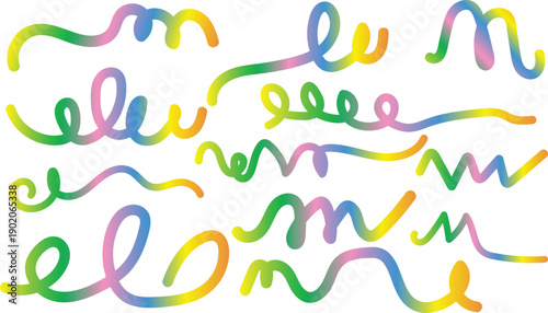 Colorful squiggly lines creating a playful and creative visual element