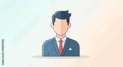 Flat icon of a man in a suit and tie