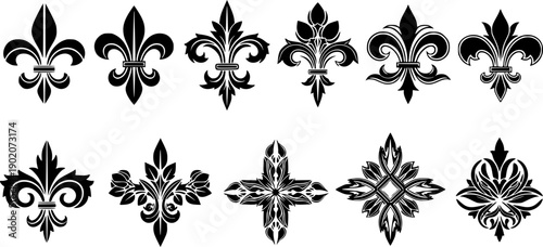 Vintage Floral Ornamental Divider Set Vector Illustration