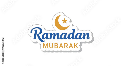 Ramadan Mubarak: A visually appealing Ramadan greeting featuring a crescent moon and star motif, set against a backdrop of festive colors to celebrate the Islamic holy month. 