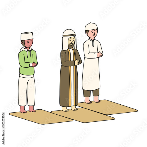 Muslim Men Praying Together