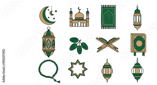 Collection Dicônes du Ramadan Vert Émeraude