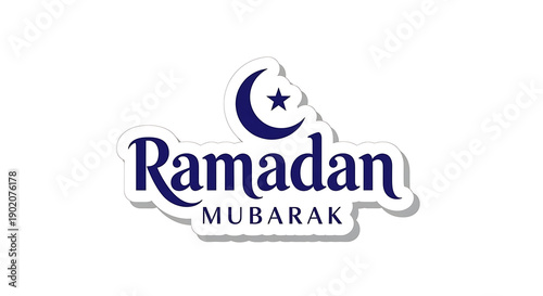 Ramadan Mubarak: A serene illustration conveys the spirit of Ramadan, featuring the crescent moon and star symbol, accompanied by a heartfelt message of blessings.