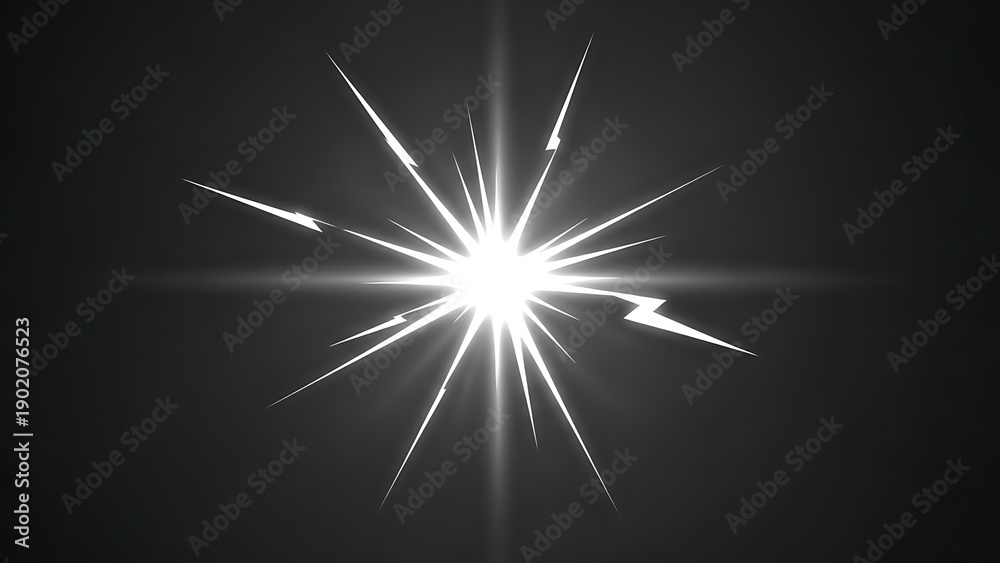 Obraz premium A radiant beam of light shining through a dark and cloudy sky. illustration. A radiant burst of light shining brightly against a dark background illustration.