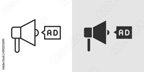 Ad Campaign Icon representing planned advertising initiatives, multi channel marketing campaigns, and strategic brand promotion efforts.
