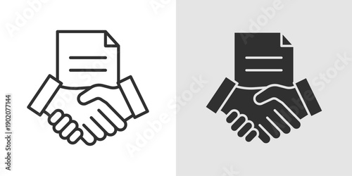 Agreement Icon representing contracts, legal approval, partnerships, mutual consent, and formal business or legal commitments.
